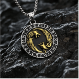 Norse Wolves and Runes Necklace necklace Viking Warriors