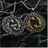 Norse Wolves and Runes Necklace necklace Viking Warriors