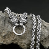 Odin Raven Wolf Chain Necklace necklaces Viking Warriors
