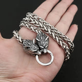 Odin Raven Wolf Chain Necklace necklaces Viking Warriors