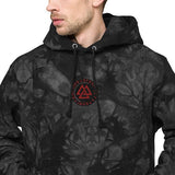 Odin's Valknut Tie-dye Embroidered Hoodie Tie-dye Hoodie Viking Warriors