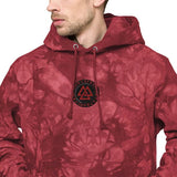 Odin's Valknut Tie-dye Embroidered Hoodie Tie-dye Hoodie Viking Warriors