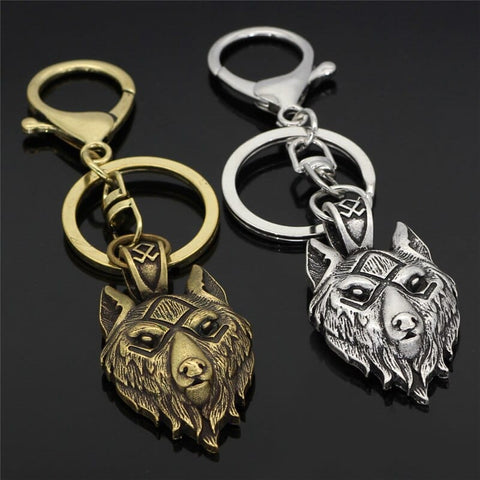 Odin Wolf Keychain Keychains Viking Warriors