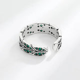 Peacock Green Crystal Ring ring Viking Warriors