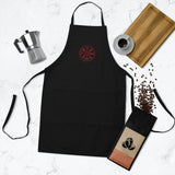 Red Vegvisir Embroidered Apron Aprons Viking Warriors