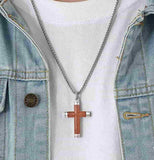 Rosewood Cross Necklace Viking Warriors
