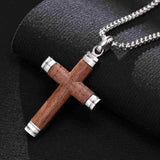 Rosewood Cross Necklace Viking Warriors
