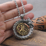 Rotating Tree of Life Ouroboros Necklace necklace Viking Warriors