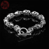 S925 Silver Handmade Skull Bracelet Bracelet Viking Warriors