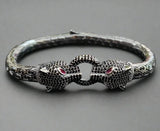 S925 Sterling Silver Black Leopard Bracelet Bracelets Viking Warriors