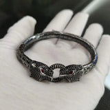 S925 Sterling Silver Black Leopard Bracelet Bracelets Viking Warriors