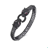 S925 Sterling Silver Black Leopard Bracelet Bracelets Viking Warriors