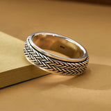 S925 Sterling Silver Braided Knot Spinning Rings Rings Viking Warriors