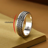 S925 Sterling Silver Braided Knot Spinning Rings Rings Viking Warriors