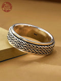 S925 Sterling Silver Braided Knot Spinning Rings Rings Viking Warriors