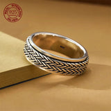 S925 Sterling Silver Braided Knot Spinning Rings Rings Viking Warriors