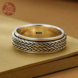 S925 Sterling Silver Braided Knot Spinning Rings Rings Viking Warriors