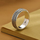 S925 Sterling Silver Braided Knot Spinning Rings Rings Viking Warriors