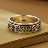 S925 Sterling Silver Braided Knot Spinning Rings Rings Viking Warriors