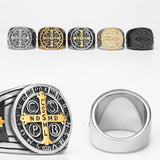 Saint Benedict Cross Ring Rings Viking Warriors
