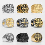 Saint Benedict Cross Ring Rings Viking Warriors