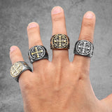 Saint Benedict Cross Ring Rings Viking Warriors