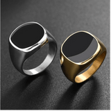 Simple Black Gold-Silver Signet Rings signet rings Viking Warriors