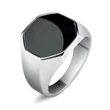 Simple Black Gold-Silver Signet Rings signet rings Viking Warriors