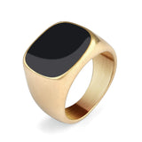 Simple Black Gold-Silver Signet Rings signet rings Viking Warriors
