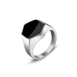 Simple Black Gold-Silver Signet Rings signet rings Viking Warriors