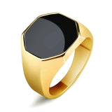 Simple Black Gold-Silver Signet Rings signet rings Viking Warriors