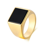 Simple Black Gold-Silver Signet Rings signet rings Viking Warriors