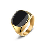 Simple Black Gold-Silver Signet Rings signet rings Viking Warriors