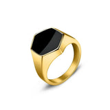 Simple Black Gold-Silver Signet Rings signet rings Viking Warriors