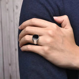 Simple Black Gold-Silver Signet Rings signet rings Viking Warriors