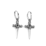 Skull Cross Drop Earrings Viking Warriors