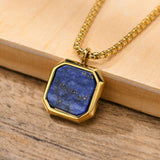 Square Natural Stone Necklace necklace Viking Warriors