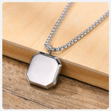 Square Natural Stone Necklace necklace Viking Warriors