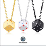 Stainless Steel Dice Necklaces Viking Warriors