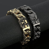 Stainless Steel Skull Curb Chain Bracelet Bracelets Viking Warriors