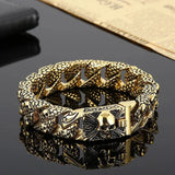 Stainless Steel Skull Curb Chain Bracelet Bracelets Viking Warriors