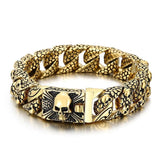 Stainless Steel Skull Curb Chain Bracelet Bracelets Viking Warriors