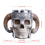 Stainless Steel Viking Warrior Skull Beer Mug Drinkware Viking Warriors