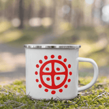 Sun Wheel Enamel Mug Viking Warriors