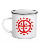 Sun Wheel Enamel Mug Viking Warriors