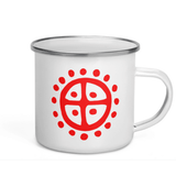 Sun Wheel Enamel Mug Viking Warriors
