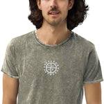 Sun Wheel Unisex Denim T-Shirt Denim T-Shirt Viking Warriors