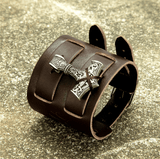 Thor Hammer Leather Wristband jewelery Viking Warriors
