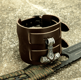 Thor Hammer Leather Wristband jewelery Viking Warriors