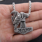 Thor's Hammer Raven Necklace Necklaces Viking Warriors